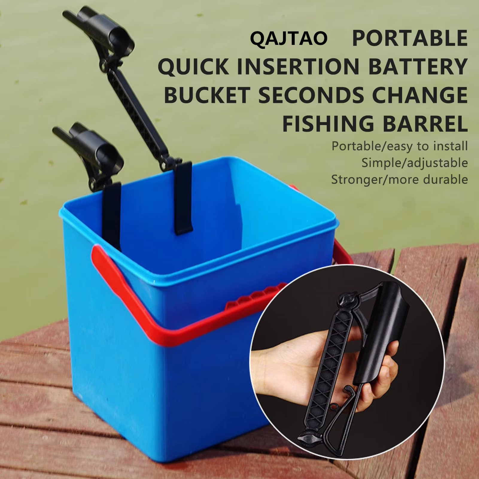 Fishing Rod Rack - QAJTAO 10-25cm Angelrutenhalter, Eiskübel, Fischkübel, einfach