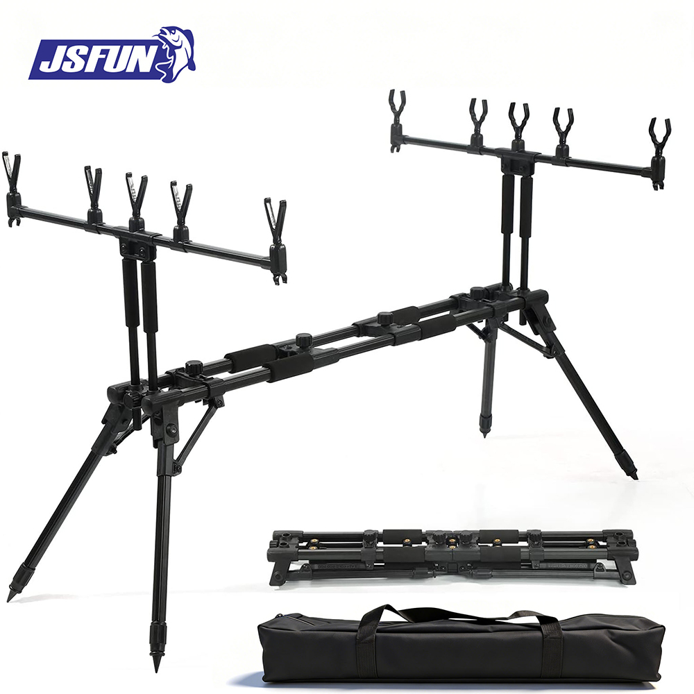 Fishing Rod Rack - JSFUN Verstellbarer 5-Ruten-Angelrutenständer – 90-140 cm