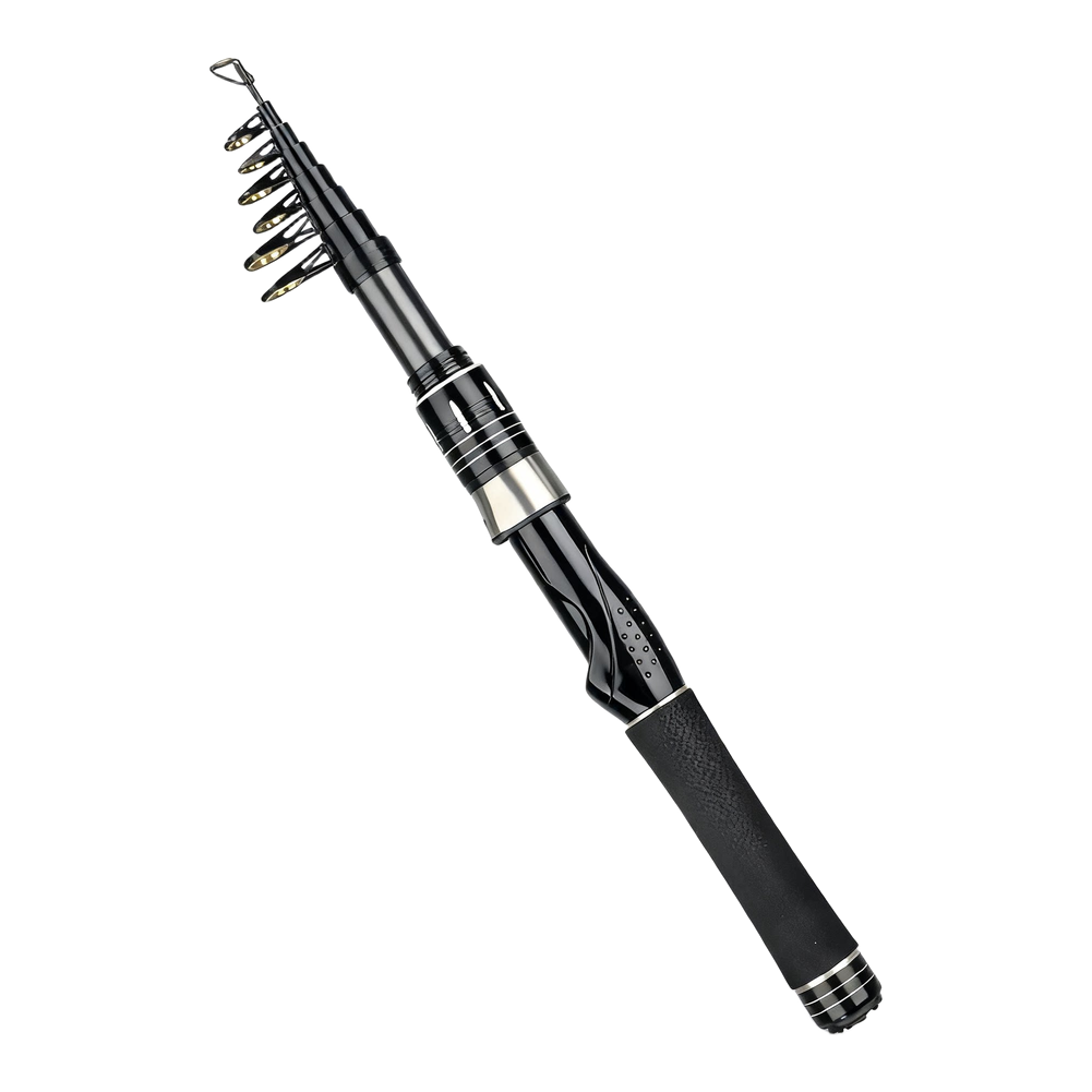 Fishing Rod Casting - Ultraleichte Teleskop-Kohlefaser-Angelrute mit Keramikführungsringen, schnelle Aktion,
