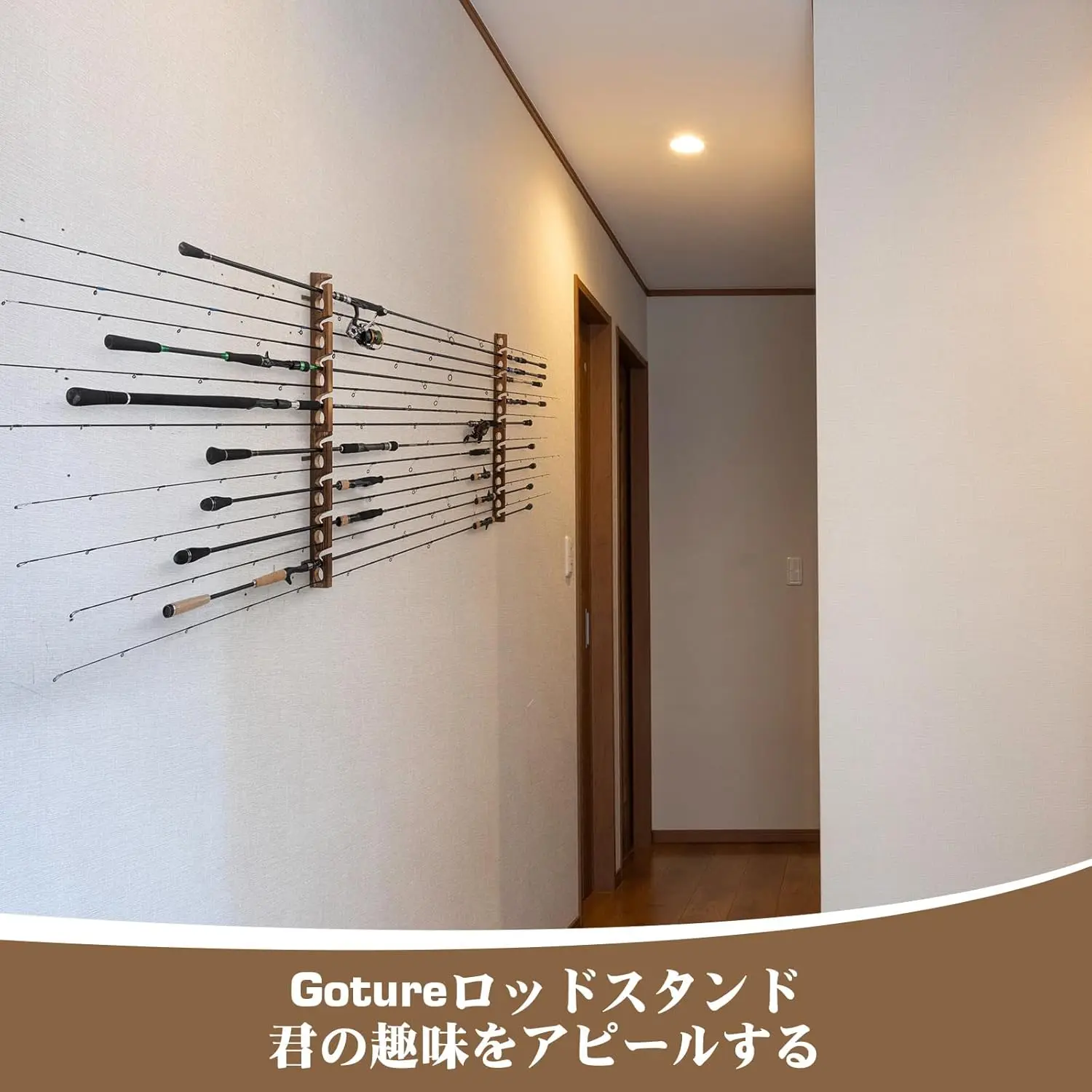Fishing Rod Rack - Goture Angelrutenhalter mit 8 Löchern, Wandhalterung